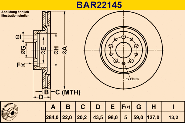 Brake Disc (BAR22145)
