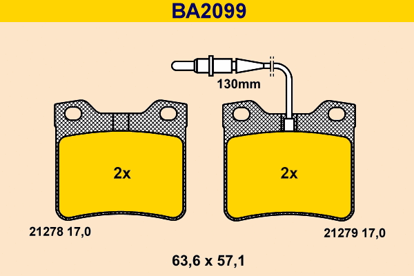 Brake Pad Set, disc brake (BA2099)