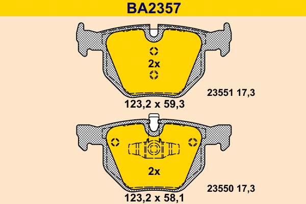 Brake Pad Set, disc brake (BA2357)