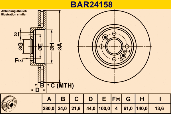 Brake Disc (BAR24158)