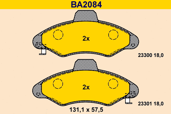 Brake Pad Set, disc brake (BA2084)