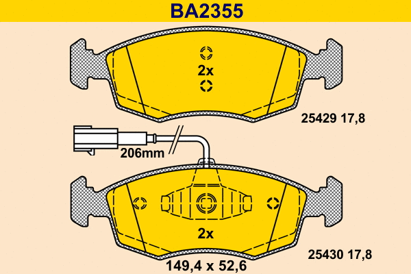 Brake Pad Set, disc brake (BA2355)