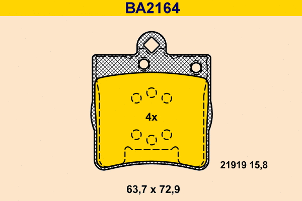 Brake Pad Set, disc brake (BA2164)