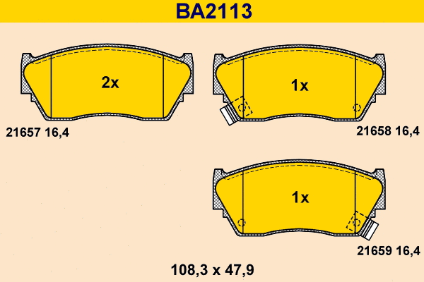 Brake Pad Set, disc brake (BA2113)
