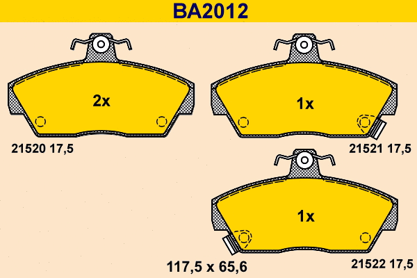 Brake Pad Set, disc brake (BA2012)