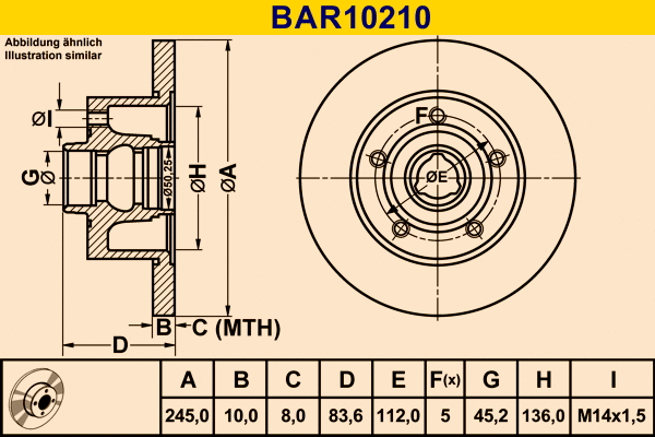 Brake Disc (BAR10210)