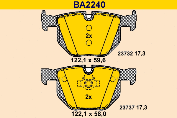 Brake Pad Set, disc brake (BA2240)