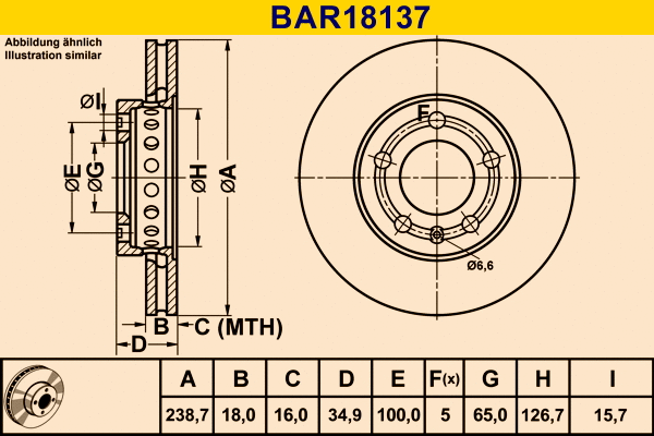 Brake Disc (BAR18137)