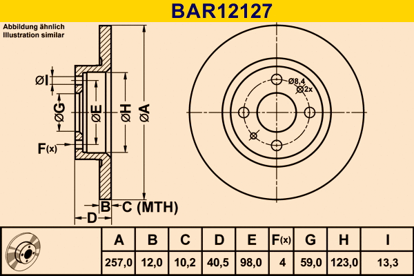 Brake Disc (BAR12127)