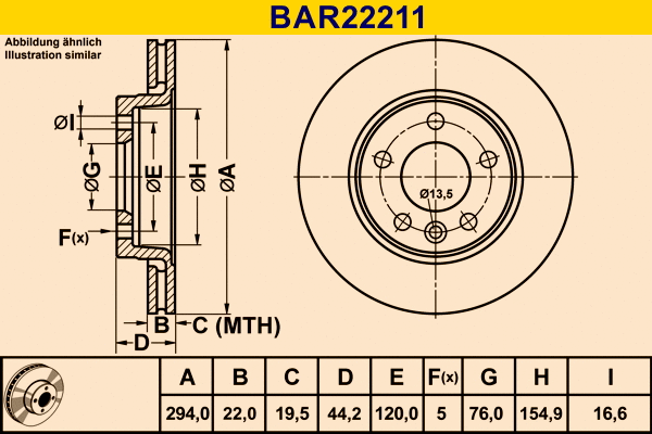 Brake Disc (BAR22211)