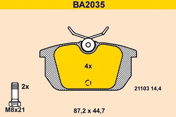 Brake Pad Set, disc brake (BA2035)