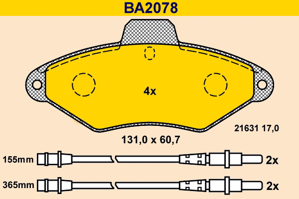 Brake Pad Set, disc brake (BA2078)