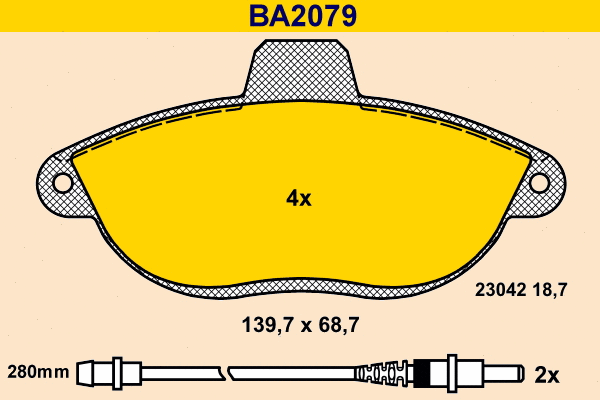Brake Pad Set, disc brake (BA2079)