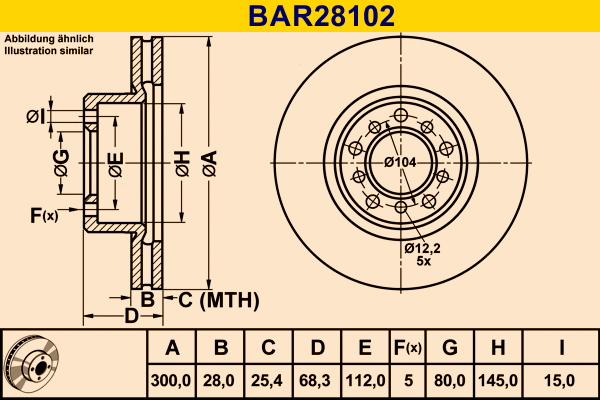 Brake Disc (BAR28102)