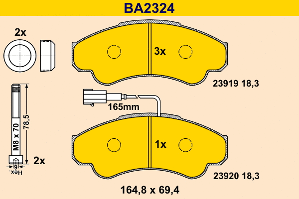 Brake Pad Set, disc brake (BA2324)