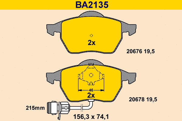 Brake Pad Set, disc brake (BA2135)