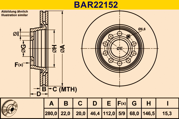 Brake Disc (BAR22152)