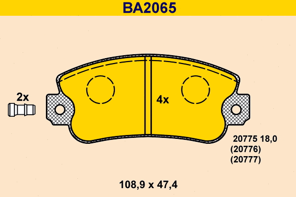 Brake Pad Set, disc brake (BA2065)