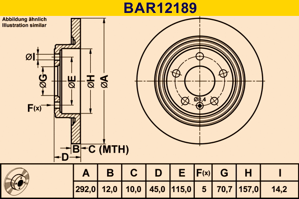 Brake Disc (BAR12189)