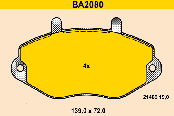 Brake Pad Set, disc brake (BA2080)