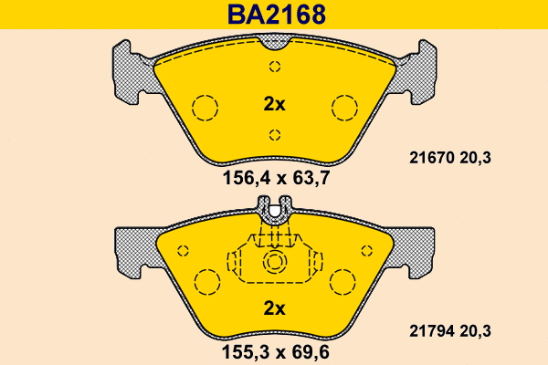 Brake Pad Set, disc brake (BA2168)