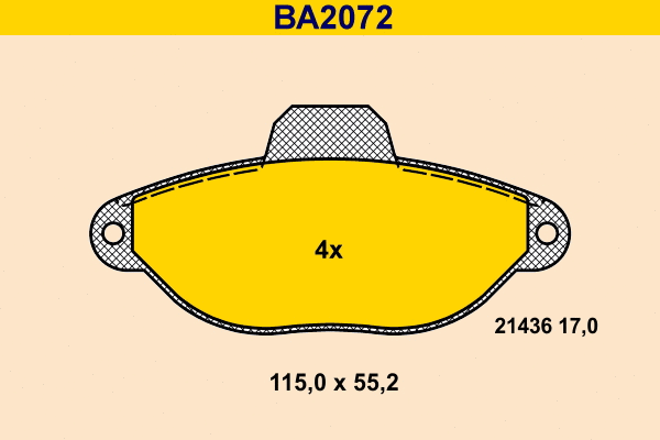 Brake Pad Set, disc brake (BA2072)