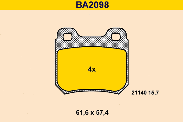 Brake Pad Set, disc brake (BA2098)