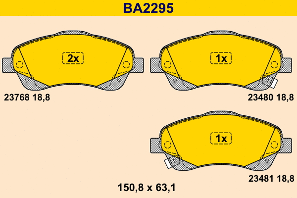 Brake Pad Set, disc brake (BA2295)