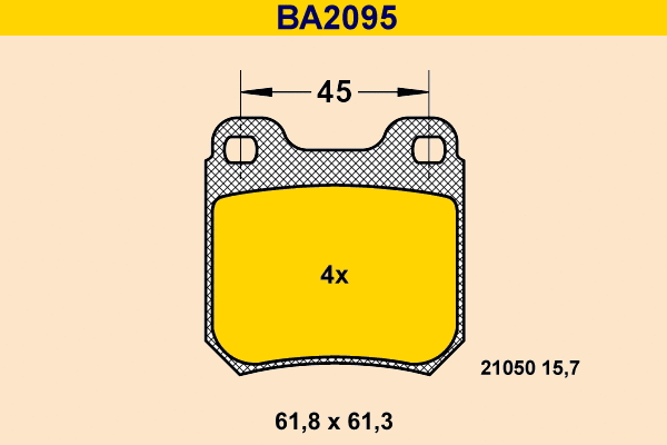 Brake Pad Set, disc brake (BA2095)