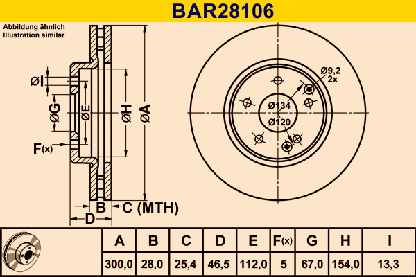 Brake Disc (BAR28106)