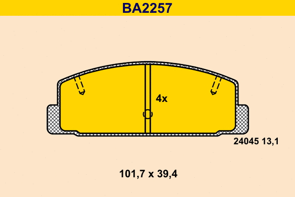 Brake Pad Set, disc brake (BA2257)