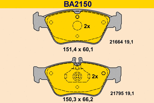Brake Pad Set, disc brake (BA2150)