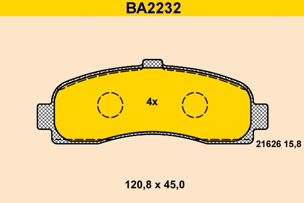 Brake Pad Set, disc brake (BA2232)