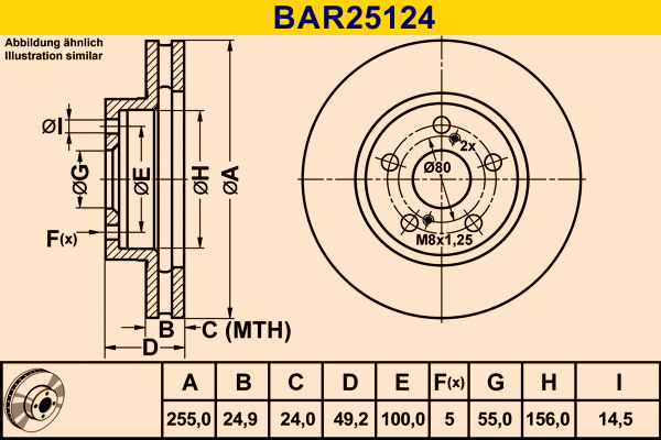 Brake Disc (BAR25124)
