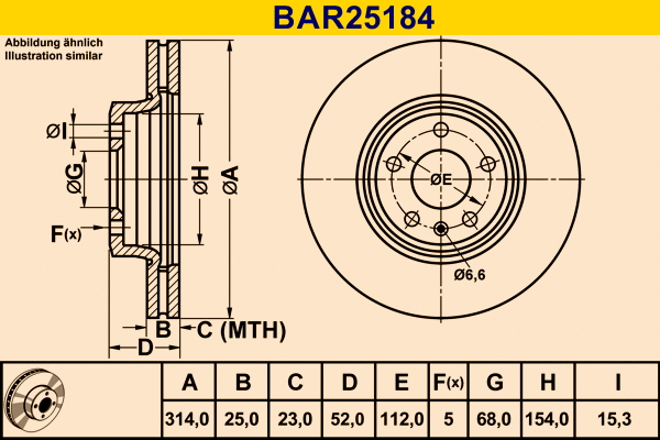Brake Disc (BAR25184)