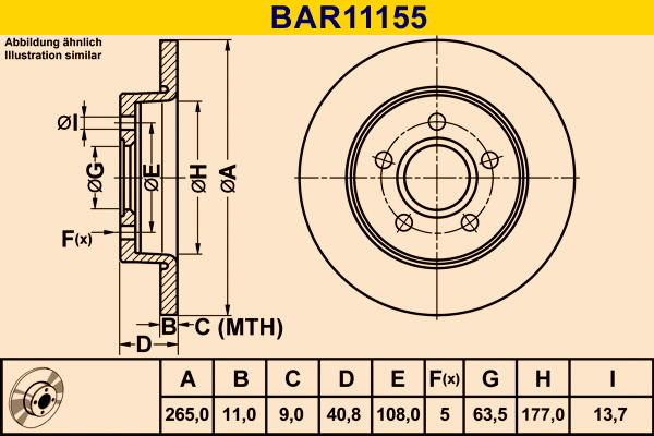 Brake Disc (BAR11155)