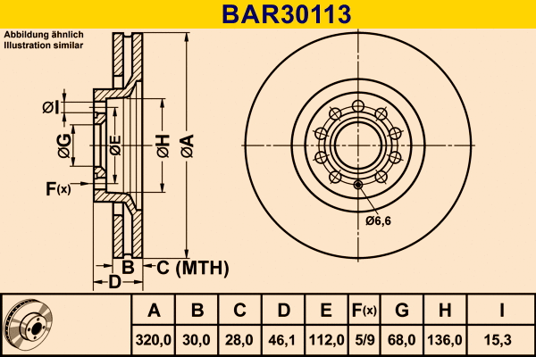 Brake Disc (BAR30113)