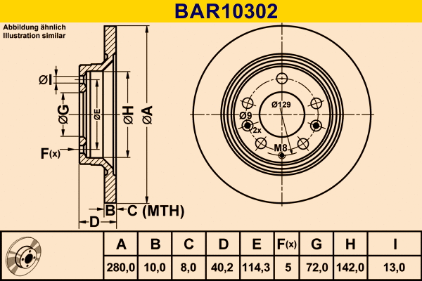 Brake Disc (BAR10302)