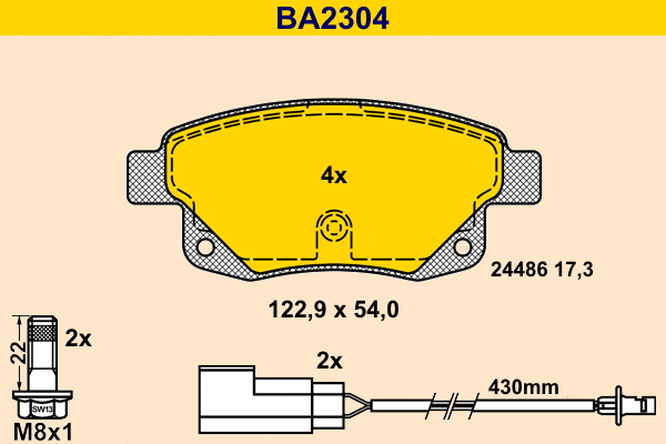 Brake Pad Set, disc brake (BA2304)
