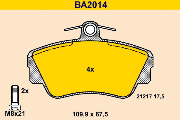 Brake Pad Set, disc brake (BA2014)