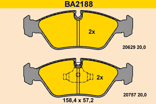 Brake Pad Set, disc brake (BA2188)