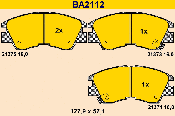 Brake Pad Set, disc brake (BA2112)