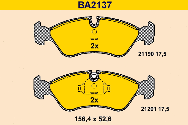 Brake Pad Set, disc brake (BA2137)