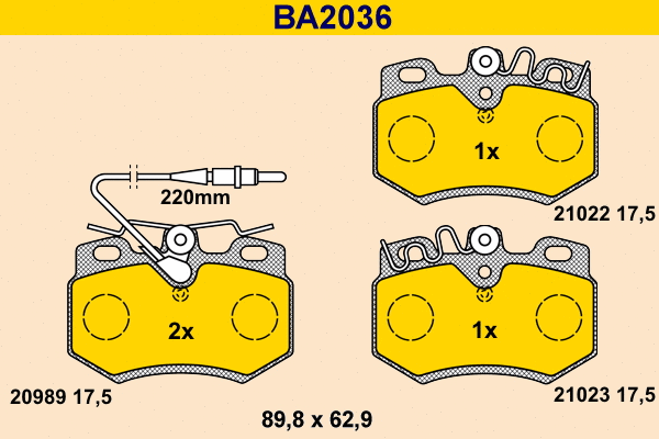 Brake Pad Set, disc brake (BA2036)