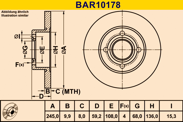 Brake Disc (BAR10178)