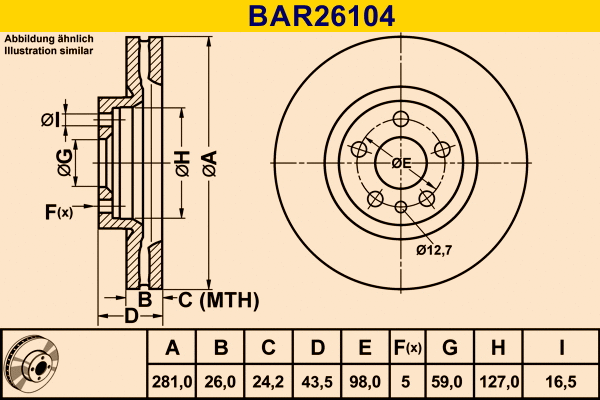 Brake Disc (BAR26104)