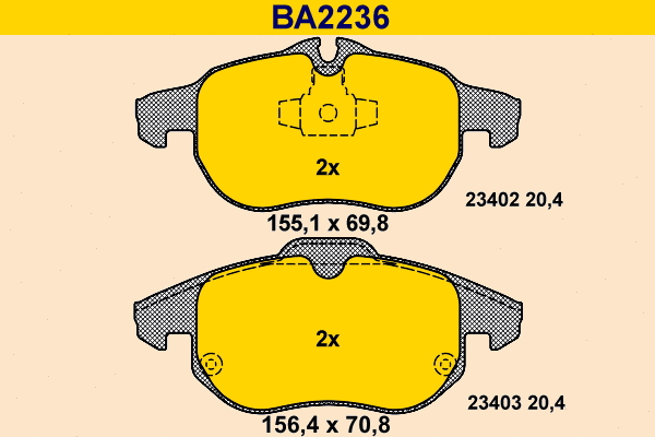 Brake Pad Set, disc brake (BA2236)