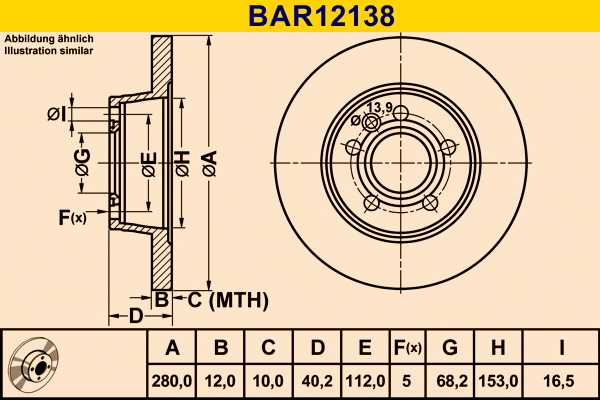 Brake Disc (BAR12138)