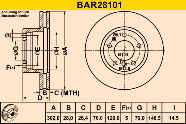 Brake Disc (BAR28101)