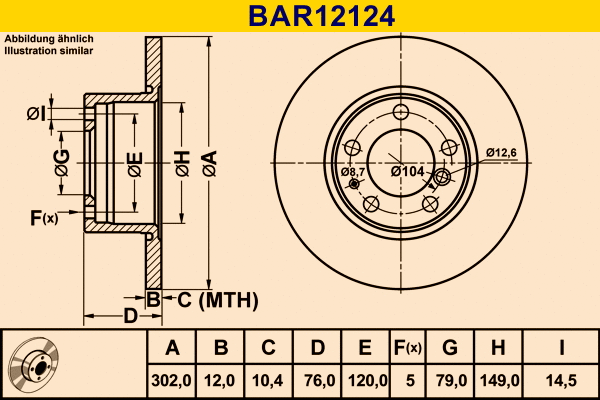 Brake Disc (BAR12124)